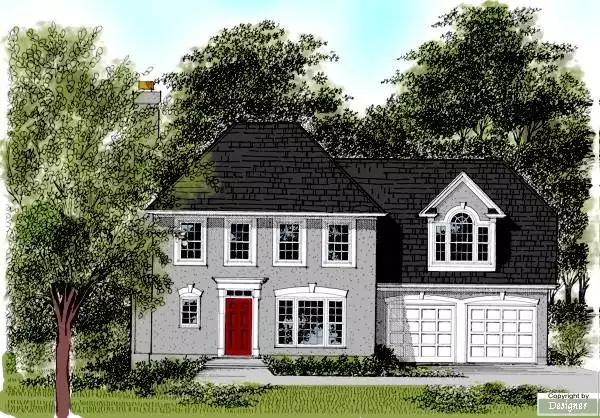 image of 2 story traditional house plan 7592